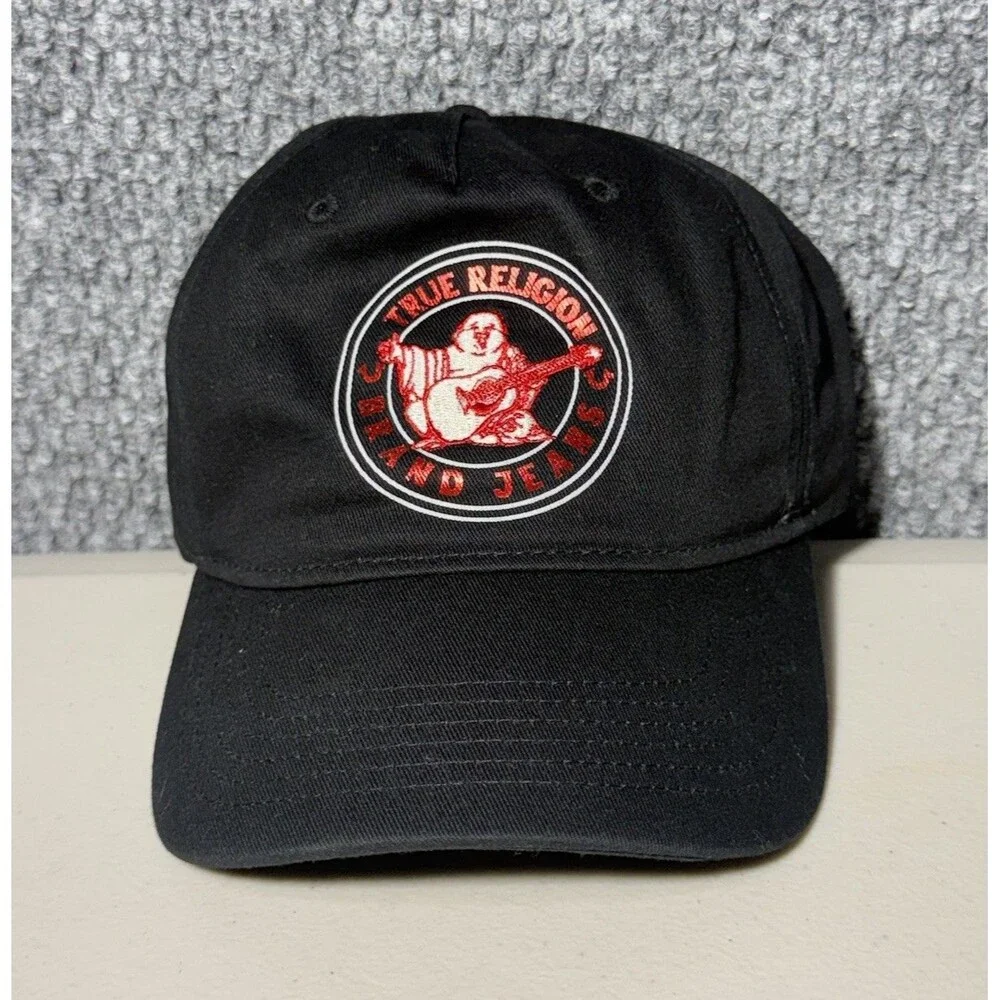 True Religion Hat‎ Buddha Foil Adjustable Cap Black & Red One Size Brand New